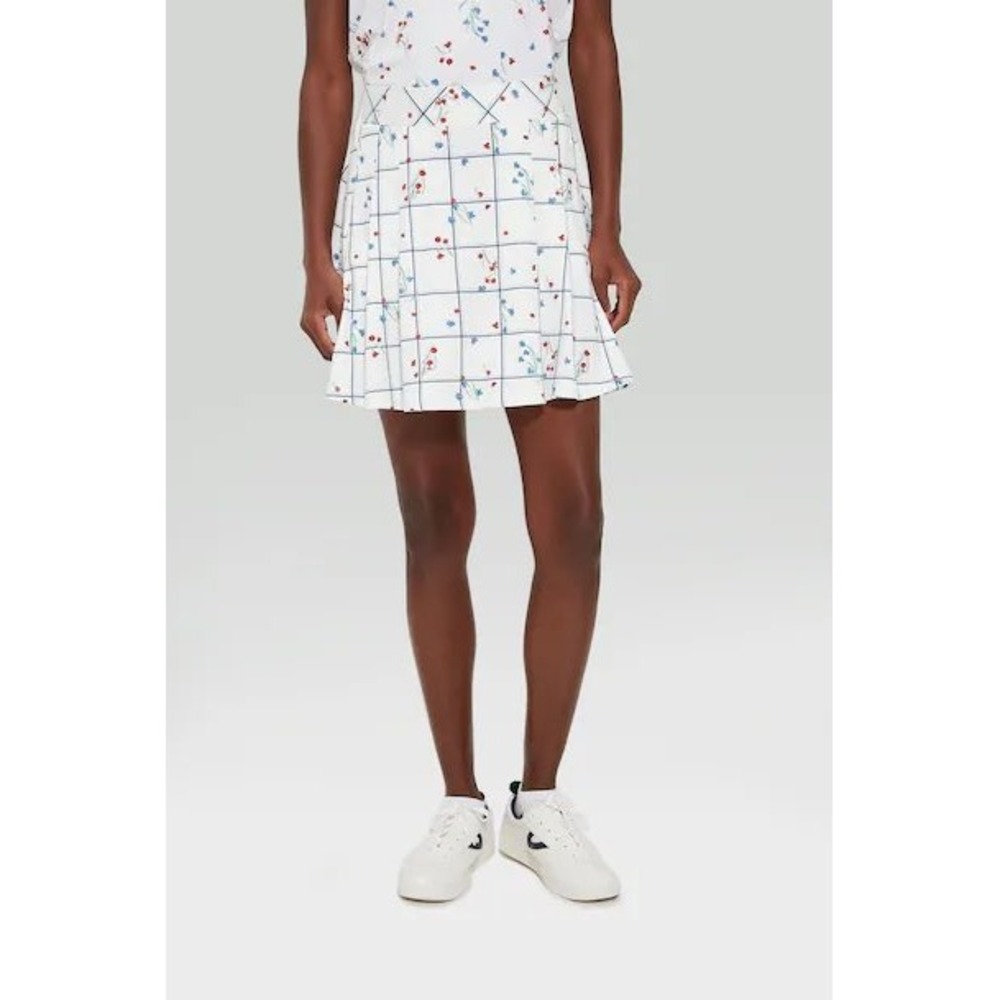 Tuckernuck Hyannis Skort Floral‎ Plaid White Blue Red Tennis Golf Mini Skirt NWT